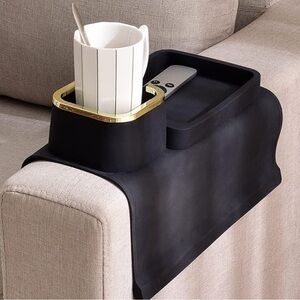 Couch Cup Holder Tray, Elimiko Silicone Anti-Spill Anti-Slip Couch Drink Holder